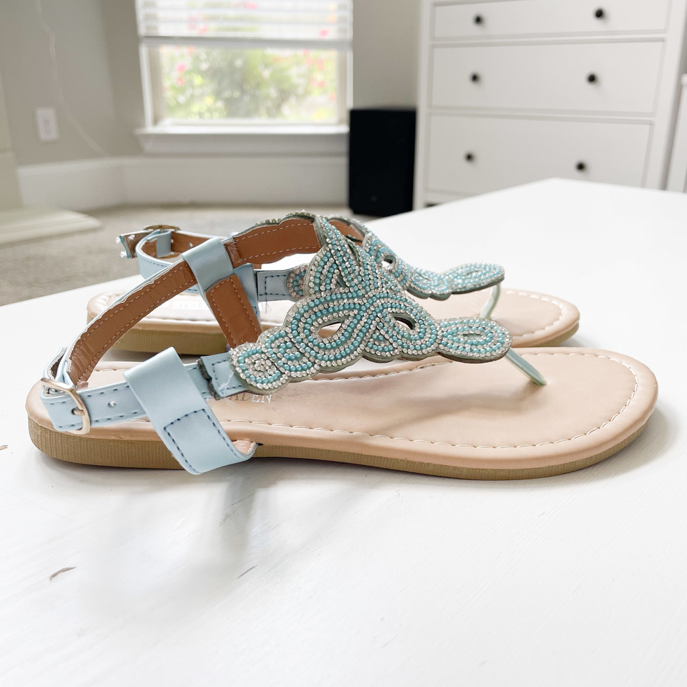Steven Ella Blue Embellished Sandals B8065 - Picture 2 of 7